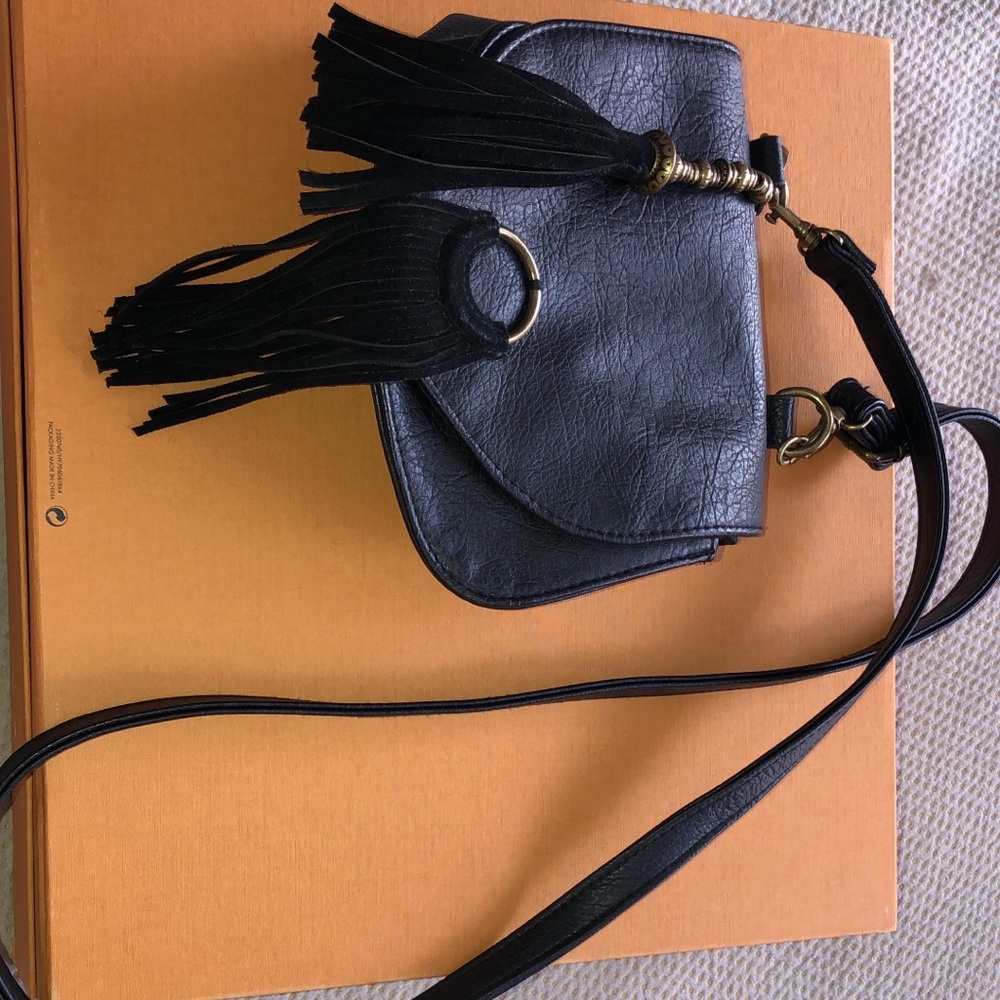 Black Fringe CrossBody